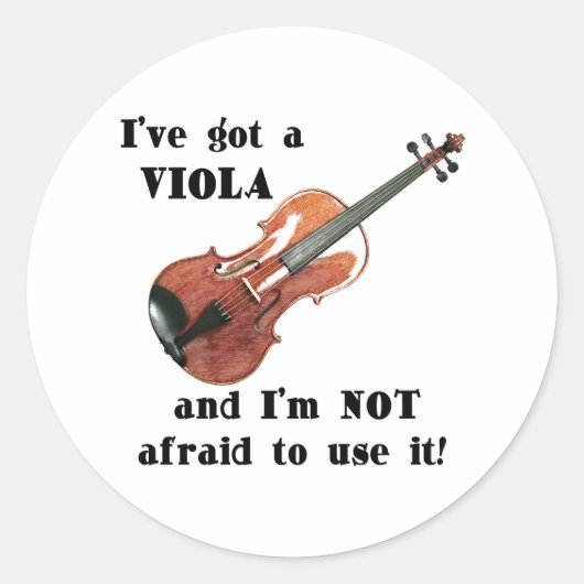 Ik heb een Viola. Ronde Sticker (Voorkant)