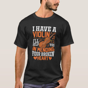 Ik heb een viool die ik je zal helpen bij het afsp t-shirt