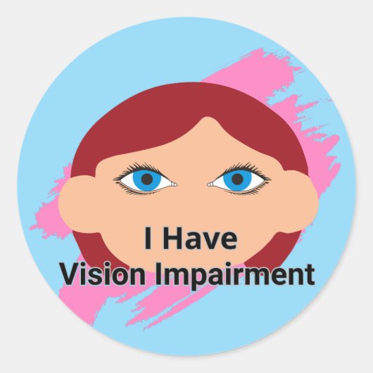 Ik heb een visuele beperking - baby gezicht en bla ronde sticker (Voorkant)
