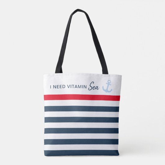 Ik heb een vitamine Zee-anker nodig Tote Bag (Achterkant)