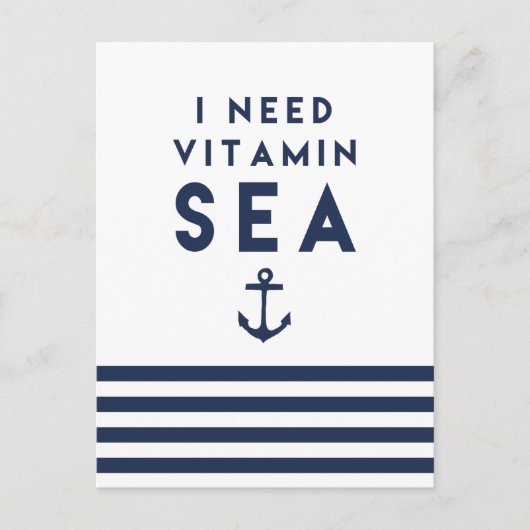 Ik heb een vitamine Zee marine en witte neusstreep Briefkaart (Voorkant)