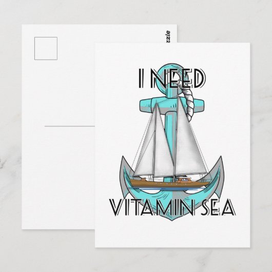 Ik heb een vitamine Zee nodig Briefkaart (Voorkant / Achterkant)