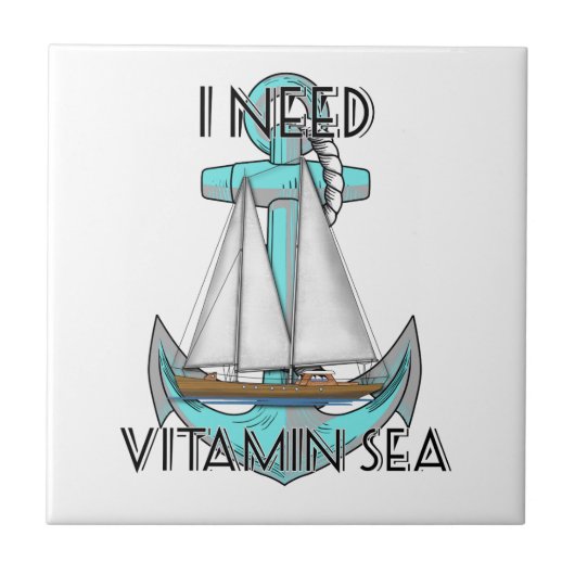 Ik heb een vitamine Zee nodig Tegeltje (Voorkant)
