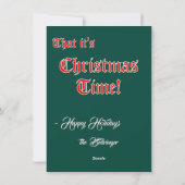 Ik heb een voorgevoel feestdagenkaart (Achterkant)