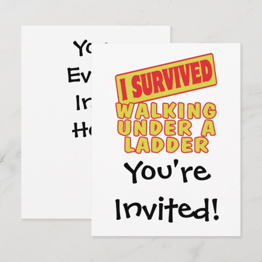 IK HEB EEN WALKJE ONDER EEN LADDER OVERLEVEN KAART (Voorkant / Achterkant)