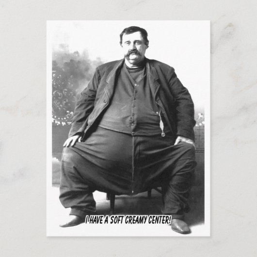 Ik heb een zacht Creamy Center ~ Fat Carnaval Man Briefkaart (Voorkant)