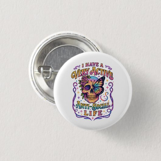 Ik heb een zeer actieve... ronde button 3,2 cm (Voorkant /achterkant)