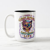 Ik heb een zeer actieve... tweekleurige koffiemok (Links)