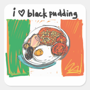 ik heb een zwarte pudding ! vierkante sticker