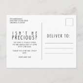 Ik heb eindelijk Foto Baby Boy Birth gevonden. Aankondigingskaart (Achterkant)