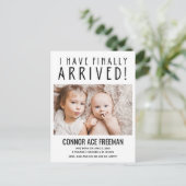 Ik heb eindelijk Foto Baby Boy Birth gevonden. Aankondigingskaart (Staand voorkant)