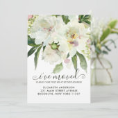 Ik heb Elegant Floral Botanical Peony Moving Aankondiging (Staand voorkant)