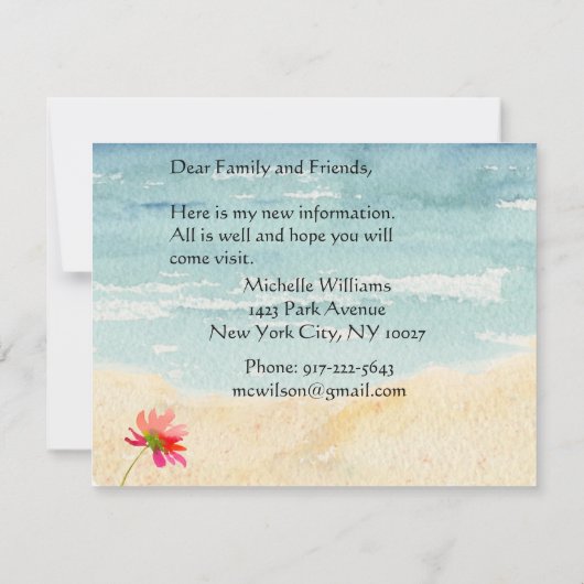 Ik heb Elegant Pastel Floral Budget Move Aankondiging (Achterkant)