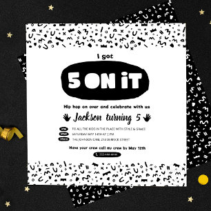 Ik heb er 5 op, 90s Hip Hop Birthday Old School Ra Kaart