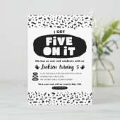 Ik heb er vijf op, 90s hippe hippe Birthday Old Sc Kaart (Staand voorkant)