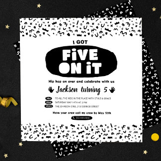 Ik heb er vijf op, 90s hippe hippe Birthday Old Sc Kaart