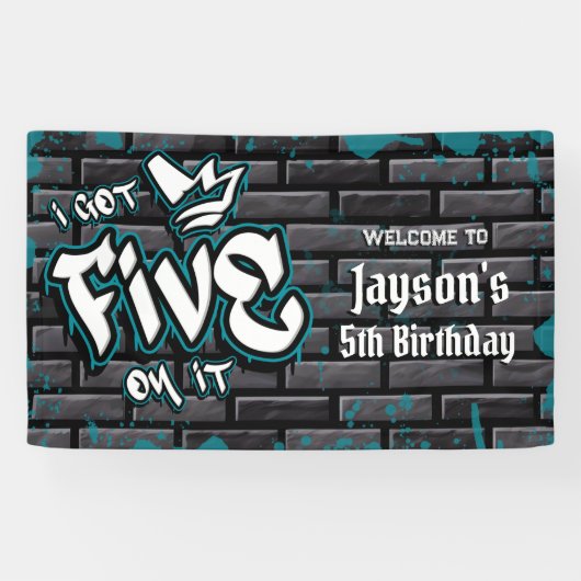 Ik heb er vijf op - Boy 5th Birthday Banner (Horizontaal)