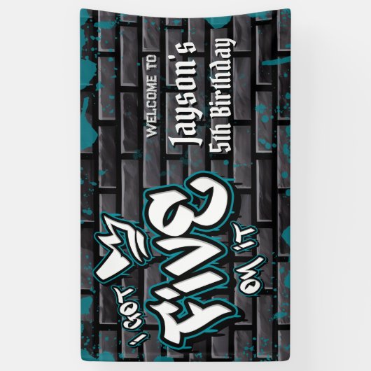 Ik heb er vijf op - Boy 5th Birthday Banner (Verticaal)