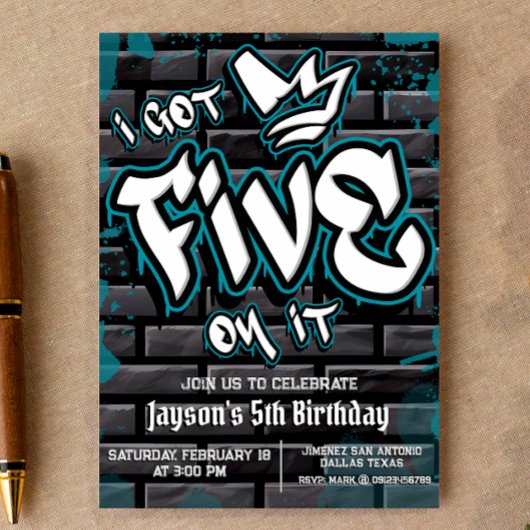 Ik heb er vijf op - jongen 5e verjaardag kaart