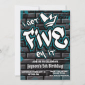 Ik heb er vijf op - jongen 5e verjaardag kaart (Voorkant)