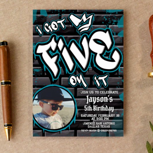 Ik heb er Vijf op - Jongen 5e Verjaardag met Afbee Kaart