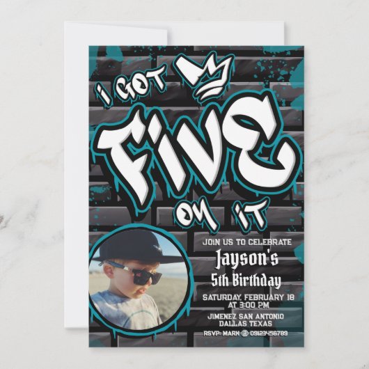 Ik heb er Vijf op - Jongen 5e Verjaardag met Afbee Kaart (Voorkant)