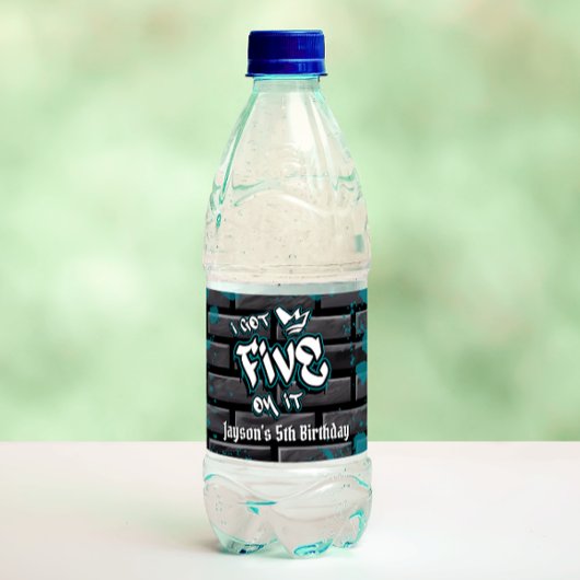 Ik heb er vijf op - jongen 5e verjaardag waterfles etiket