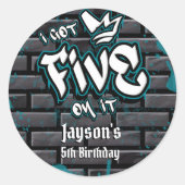 Ik heb er vijf op ronde sticker (Voorkant)