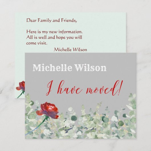 Ik heb Eucalyptus Elegant budget verplaatst Aankondiging (Voorkant / Achterkant)