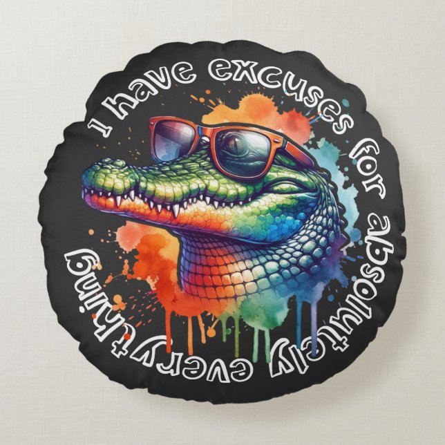 "Ik heb excuses voor absoluut alles" - grappig Rond Kussen (Voorkant)