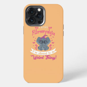 Ik heb Fibromyalgie Bewustzijn Schattige Olifant iPhone 13 Pro Max Hoesje