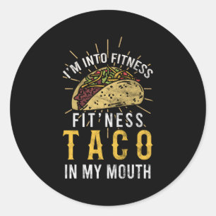 Ik heb fitness taco in mijn mond taco ronde sticker