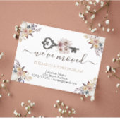 Ik heb Floral Key New Address Announcement verplaa Aankondigingskaart