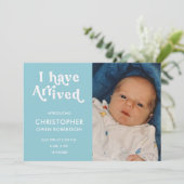 Ik heb Foto Boy Baby Birth Announounding behaald Aankondiging (Staand voorkant)