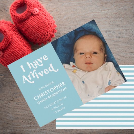Ik heb Foto Boy Baby Birth Announounding behaald Aankondiging