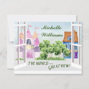 Ik heb Fun Waterverf City Budget Moving Aankondiging