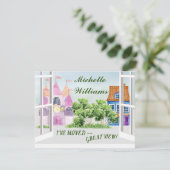 Ik heb Fun Waterverf City Moving Aankondiging (Staand voorkant)