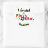 Ik heb gedoneerd aan Riley's Bikes Sticker Label (Tas)