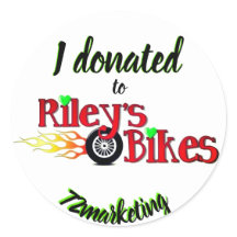 Ik heb gedoneerd aan Riley's Bikes Sticker Label