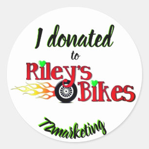 Ik heb gedoneerd aan Riley's sticker Label