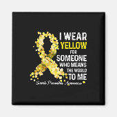 Ik heb geel Draag omdat iemand zelfmoordpreventie  Magneet (Voorkant)