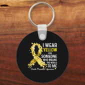Ik heb geel Draag omdat iemand zelfmoordpreventie  Sleutelhanger (Voorkant)