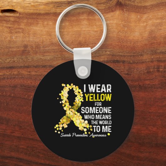 Ik heb geel Draag omdat iemand zelfmoordpreventie  Sleutelhanger (Voorkant)