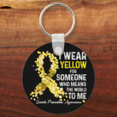 Ik heb geel Draag omdat iemand zelfmoordpreventie  Sleutelhanger (Voorkant)