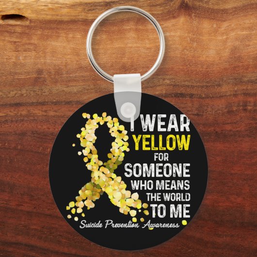 Ik heb geel Draag omdat iemand zelfmoordpreventie  Sleutelhanger (Voorkant)