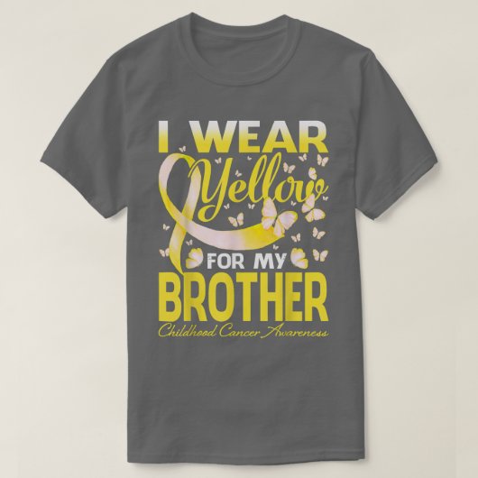 Ik heb geel Draag voor mijn Broer Kinderkankeroorl T-shirt (Design voorkant)