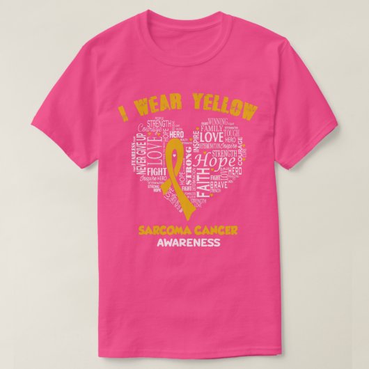 Ik heb geel Draag voor Sarcoma Cancer Awareness Fa T-shirt (Design voorkant)
