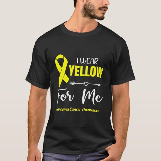 Ik heb geel voor me Draag voor sarcoma kankerbewus T-shirt (Voorkant)
