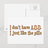 Ik heb geen D.D. - Ik hou gewoon van de pillen Briefkaart (Voorkant / Achterkant)