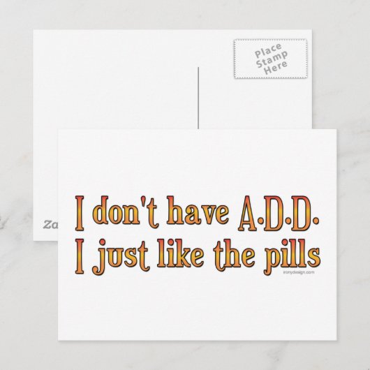 Ik heb geen D.D. - Ik hou gewoon van de pillen Briefkaart (Voorkant / Achterkant)